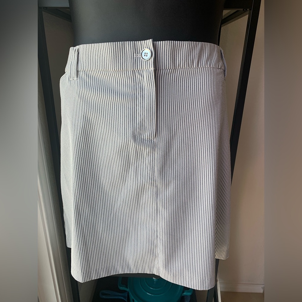 Charter Club Skort Women’s Seersucker Pinstripe Stretch Career Resort Skirt NWOT